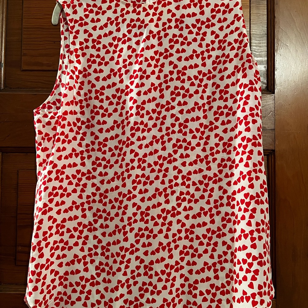Equipment Red and White Sleeveless Top